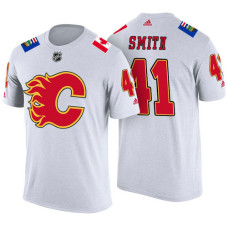 Calgary Flames #41 Mike Smith White Adidas Player T-shirt