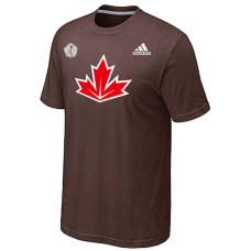 Canada Hockey Adidas Brown 2016 World Cup of Hockey Primary Logo Ultimate Climalite T-Shirt