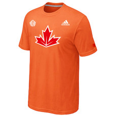 Canada Hockey Adidas Orange 2016 World Cup of Hockey Primary Logo Ultimate Climalite T-Shirt