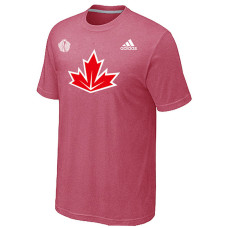 Canada Hockey Adidas Pink 2016 World Cup of Hockey Primary Logo Ultimate Climalite T-Shirt