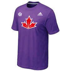 Canada Hockey Adidas Purple 2016 World Cup of Hockey Primary Logo Ultimate Climalite T-Shirt