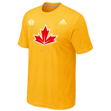 Canada Hockey Adidas Yellow 2016 World Cup of Hockey Primary Logo Ultimate Climalite T-Shirt