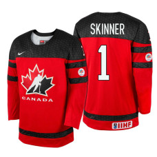 Canada Team #1 Stuart Skinner Red 2017 WJSS Team Young Player Underway Jersey