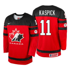 Canada Team #11 Tanner Kaspick Red 2017 WJSS Team Young Player Underway Jersey