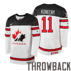 Canada Team #11 Travis Konecny White 2017 IIHF World Championship Jersey