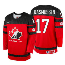 Canada Team #17 Michael Rasmussen Red 2017 WJSS Team Young Player Underway Jersey