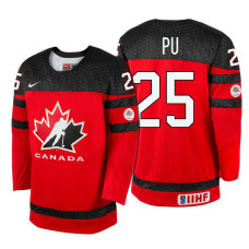 Canada Team #25 Cliff Pu Red 2017 WJSS Team Young Player Underway Jersey