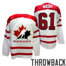 Canada Team #61 Rick Nash White 2007 Premier Throwback Jersey