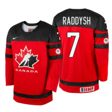 Canada Team #7 Taylor Raddysh Red 2017 WJSS Team Young Player Underway Jersey