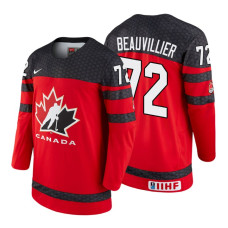 Canada Team #72 Anthony Beauvillier 2018 IIHF World Championship Red Player Jersey