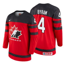 Canada Team #4 Bowen Byram 2018 IIHF World Championship Red Player Jersey