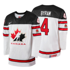 Canada Team #4 Bowen Byram 2018 IIHF World Championship White Player Jersey