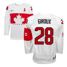 Canada Team Claude Giroux #28 White Home Premier Olympic Jersey