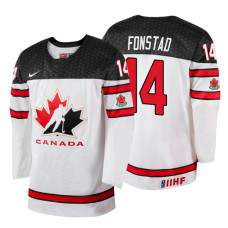 Canada Team #14 Cole Fonstad 2018 IIHF World Championship White Player Jersey