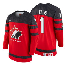 Canada Team #1 Colten Ellis 2018 IIHF World Championship Red Player Jersey