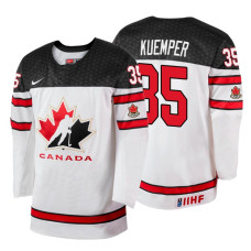 Canada Team #35 Darcy Kuemper 2018 IIHF World Championship White Player Jersey