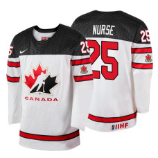 Canada Team #25 Darnell Nurse 2018 IIHF World Championship White Player Jersey