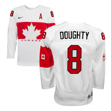 Canada Team Drew Doughty #8 White Home Premier Olympic Jersey