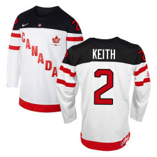 Canada Team Duncan Keith #2 White 100th Anniversary Premier Olympic Jersey