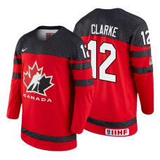 Canada Team #12 Graeme Clarke 2018 IIHF World Championship Red Player Jersey