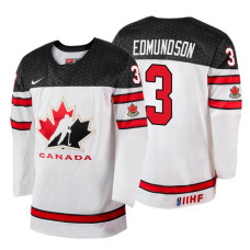 Canada Team #3 Joel Edmundson 2018 IIHF World Championship White Player Jersey