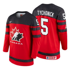 Canada Team #5 Jonathan Tychonick 2018 IIHF World Championship Red Player Jersey