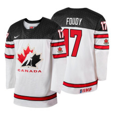 Canada Team #17 Liam Foudy 2018 IIHF World Championship White Player Jersey