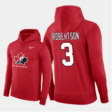 Canada Team #3 Matthew Robertson 2018 IIHF World Championship U18 Red Player Hoodie