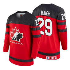 Canada Team #29 Nolan Maier 2018 IIHF World Championship Red Player Jersey