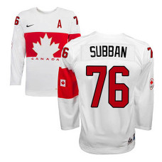 Canada Team P.K Subban #76 White Home Premier Olympic Jersey