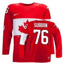 Canada Team P.K Subban #76 Red Away Premier Olympic Jersey