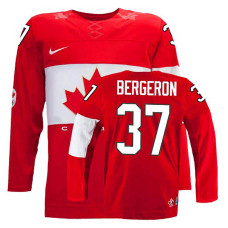 Canada Team Patrice Bergeron #37 Red Away Premier Olympic Jersey