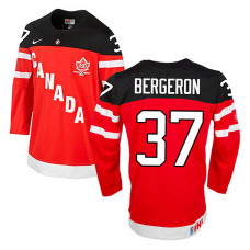 Canada Team Patrice Bergeron #37 Red 100th Anniversary Premier Olympic Jersey