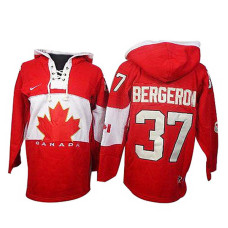 Canada Team Patrice Bergeron #37 Red Premier Olympic Jersey