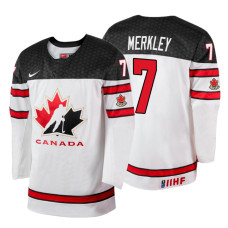 Canada Team #7 Ryan Merkley 2018 IIHF World Championship White Player Jersey