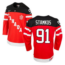 Canada Team Steven Stamkos #91 Red 100th Anniversary Premier Olympic Jersey