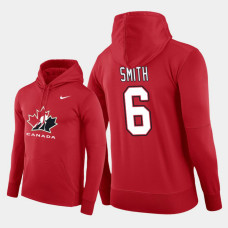 Canada Team #6 Ty Smith 2018 IIHF World Championship U18 Red Player Hoodie