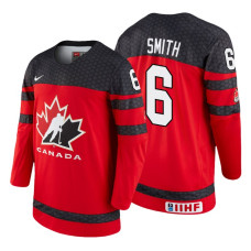 Canada Team #6 Ty Smith 2018 IIHF World Championship Red Player Jersey