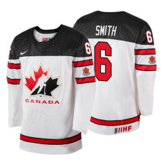 Canada Team #6 Ty Smith 2018 IIHF World Championship White Player Jersey