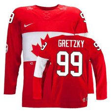 Canada Team Wayne Gretzky #99 Red Away Premier Olympic Jersey