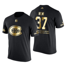 Montreal Canadiens Antti Niemi Gold Limited with Message T-Shirt Black