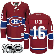 Montreal Canadiens #16 Elmer Lach Red 100 Greatest Player Jersey