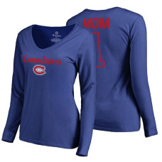 Montreal Canadiens 2018 Fanatics Mother's Day Number 1 Mom long sleeve T-Shirt Royal