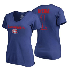 Montreal Canadiens 2018 Fanatics Mother's Day Number 1 Mom T-Shirt Royal