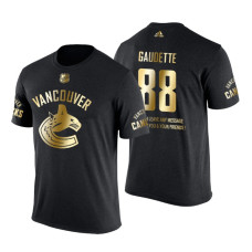 Vancouver Canucks Adam Gaudette Gold Limited with Message T-Shirt Black