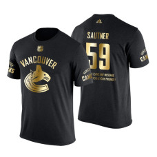 Vancouver Canucks Ashton Sautner Gold Limited with Message T-Shirt Black