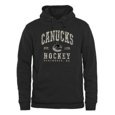 Vancouver Canucks Black Camo Stack Fleece Pullover Hoodie