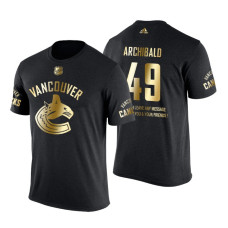 Vancouver Canucks Darren Archibald Gold Limited with Message T-Shirt Black