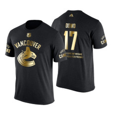 Vancouver Canucks Nic Dowd Gold Limited with Message T-Shirt Black