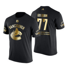 Vancouver Canucks Nikolay Goldobin Gold Limited with Message T-Shirt Black